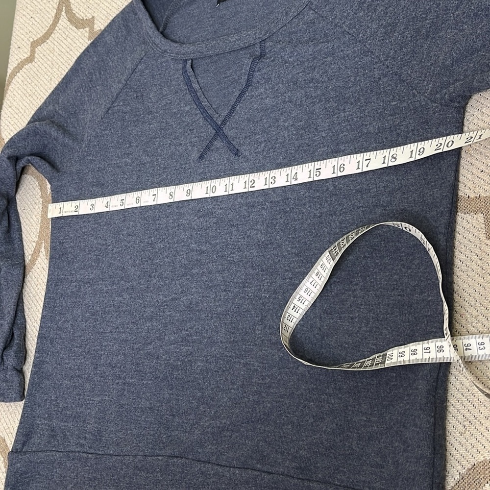 Michael Lauren keyhole open neckline Blue comfy soft long sleeve lounge Top - Picture 7 of 10